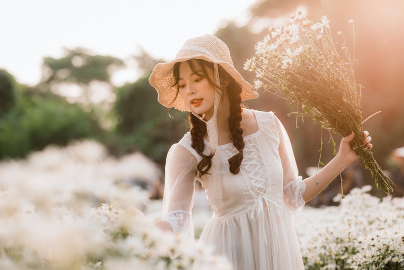 Woman practicing self-love